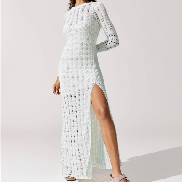 LOVESHACKFANCY Tam Gown Soft Blue